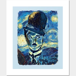 Charlie Chaplin Van Gogh Style Posters and Art